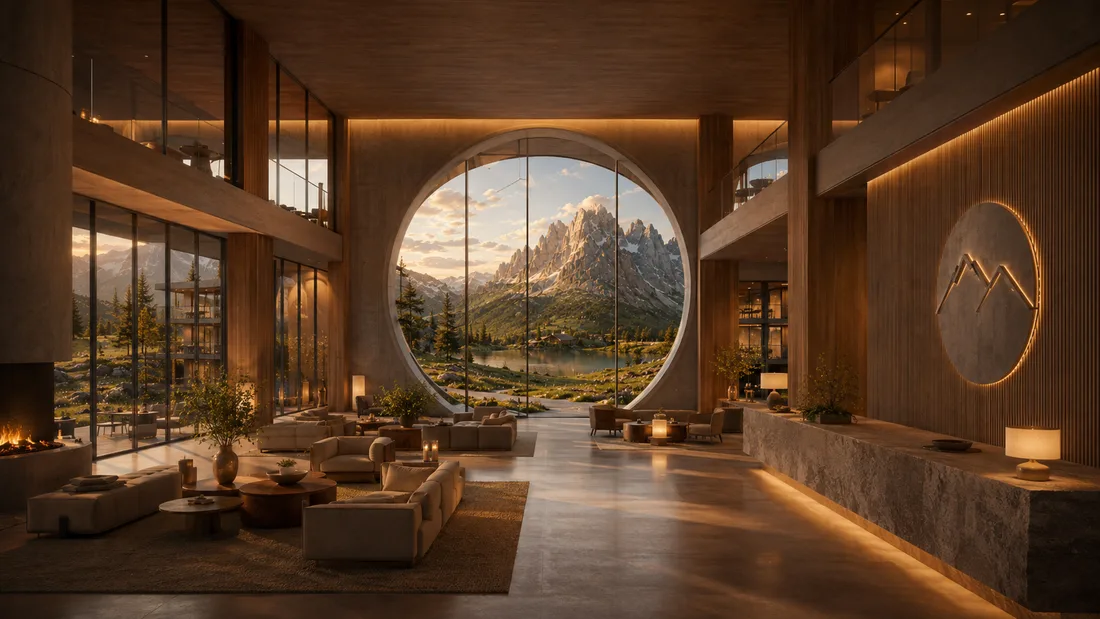 Lounge with warm evening light